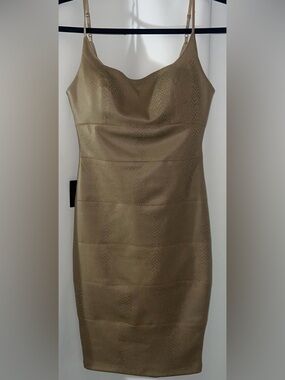 bebe Taupe Snake Skin Thin Strap Dress